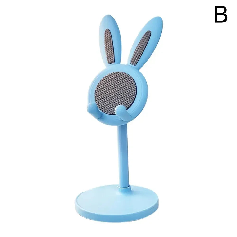 Cute Cartoon Bunny Phone Stand - Adjustable & Compatible with Iphone, Kindle, Ipad, Switch, Tablet & More!